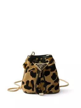 Мини-сумка с принтом Prada, коричневый