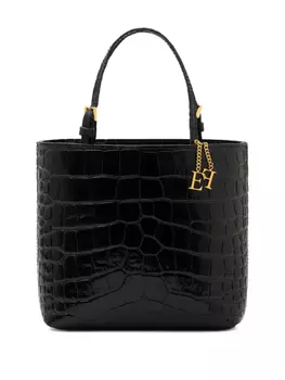 Мини-сумка с тиснением под крокодила Elisabetta Franchi, черный