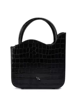 Мини-сумка с тиснением под крокодила Le Silla, черный