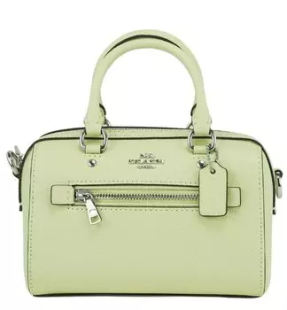 Мини-сумка-саквояж из бледно-лаймовой кожи Rowan Crossbody Coach