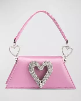 Мини-сумка Samantha с тройной ручкой сверху в форме сердца MACH & MACH, цвет Pink