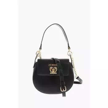Мини-сумка-седло LOVE из искусственной кожи с золотистой застежкой Turn L Moschino, Black