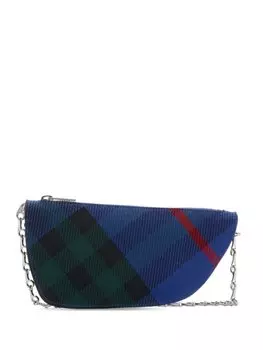 Мини-сумка Burberry Shield в клетку, синий