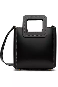 Мини-сумка Shirley из кожи Staud, черный