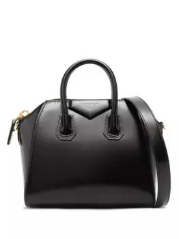 Мини-сумка-шоппер Antigona из лакированной кожи с верхней ручкой Givenchy, черный