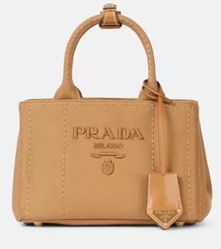 Мини-сумка-шоппер Jardinire из холста Prada, Tabacco C