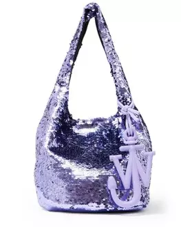 Мини-сумка-шоппер с пайетками JW Anderson, фиолетовый