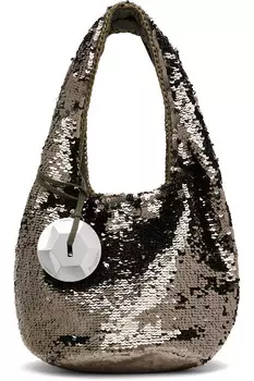Мини-сумка шоппер с пайетками Jw Anderson, цвет gunmetal