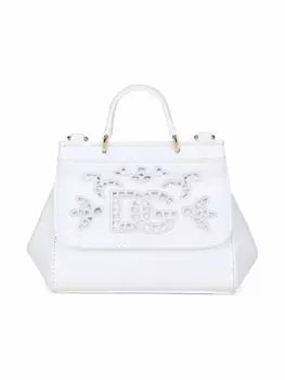Мини-сумка Sicily с логотипом Dolce & Gabbana Kids, белый