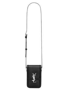 Мини-сумка Solferino из гладкой кожи Saint Laurent, черный