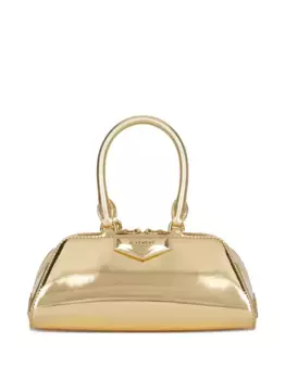 Мини-сумка-тоут Antigona East-West с металлическим покрытием Givenchy, золотой