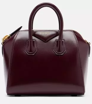 Мини-сумка-тоут Antigona из кожи Givenchy, бордовый