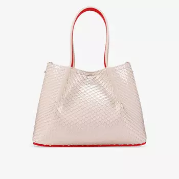 Мини-сумка-тоут Cabarock из лакированной кожи Christian Louboutin, цвет leche