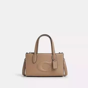 Мини-сумка-тоут Coach Outlet Nina, цвет Silver/Taupe