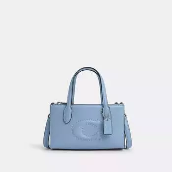 Мини-сумка-тоут Coach Outlet Nina, цвет Silver/Cornflower/Field Flora