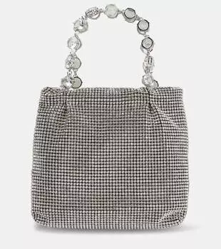 Мини-сумка-тоут galactic с декором Aquazzura, серебро