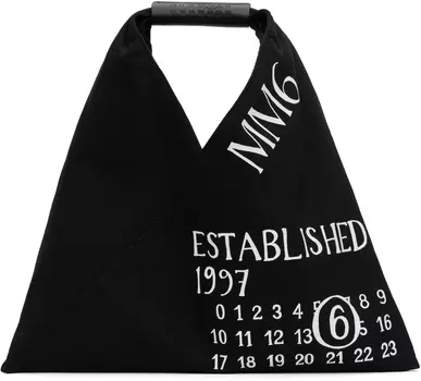 Мини-сумка-тоут из джерси «Established Print» MM6 Maison Margiela, черный