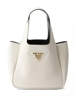Мини-сумка-тоут из кожи Prada, белый