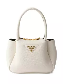 Мини-сумка-тоут из кожи Prada, белый