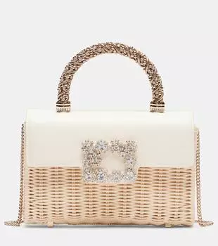 Мини-сумка-тоут из ротанга Jewel Efflorescence Roger Vivier, Naturale Cire
