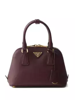 Мини-сумка-тоут Promenade из сафьяновой кожи Prada, красный