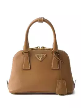 Мини-сумка-тоут Promenade из сафьяновой кожи Prada, коричневый
