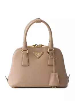 Мини-сумка-тоут Promenade из сафьяновой кожи Prada, нейтральный