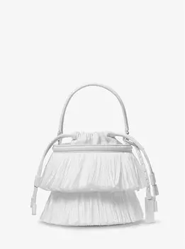 Мини-Сумка-Ведро Ischia из кожи с бахромой Michael Kors, белый