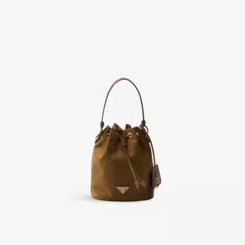 Мини-Сумка-Ведро Re-Edition 1978 из переработанного нейлона и полиамида Prada, коричневый