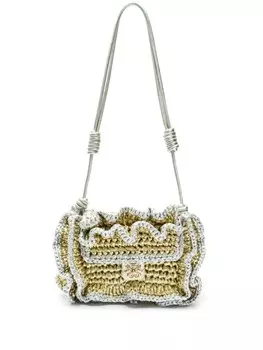 Мини-сумка в технике кроше с эффектом металлик Isla, золотой
