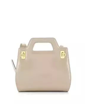Мини-сумка Wanda с верхней ручкой и плечевым ремнем из кожи Pre-Owned Salvatore Ferragamo, коричневый/бежевый