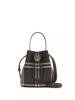 Мини-сумка-ведро Burberry Check, коричневый