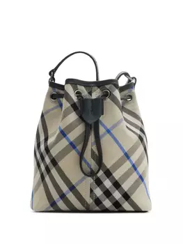Мини-сумка-ведро Burberry в клетку, нейтральный