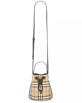 Мини-сумка-ведро на шнурке Burberry, цвет Vintage Check & Military