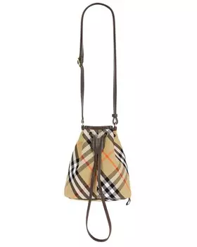 Мини-сумка-ведро на шнурке Burberry, цвет Sand