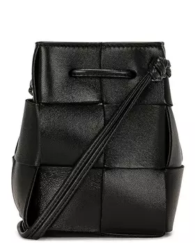 Мини-сумка-ведро с кассетой Bottega Veneta, черный/золотой