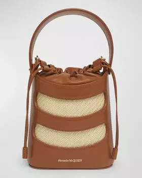 Мини-сумка-ведро The Rise Alexander McQueen, цвет Tan Natural