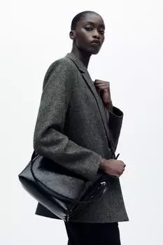 Мини-сумка-ведро ZARA, черный