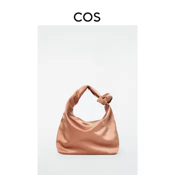 Мини-сумка женская Cos с атласным узлом, бежевый