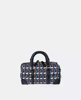 Мини-сумочка El Caballo из парусины синего цвета с принтом Guy Laroche