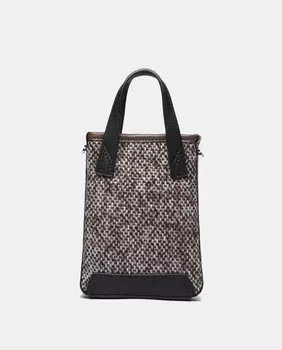 Мини-сумочка из коричневого твида с длинной ручкой Abbacino, коричневый