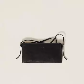 Мини-Сумочка из кожи наппа Miu Miu, черный