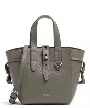 Мини-сумочка Net из зерненой кожи Furla, хаки