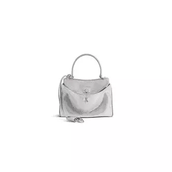 Мини-сумочка Rodeo со стразами BALENCIAGA, дымчато-серый