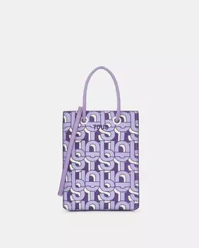 Мини-сумочка сиреневого тона с принтом на магните Tous, сиреневый