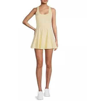 Мини-теннисное платье без застежки с лифом и швами Active GB, желтый