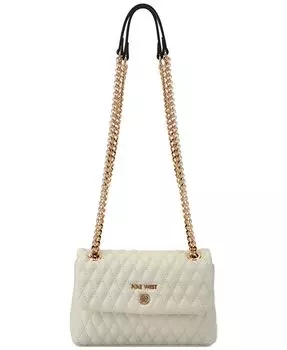 Мини-трансформерная сумка через плечо Caelia с клапаном Nine West, слоновая кость/кремовый