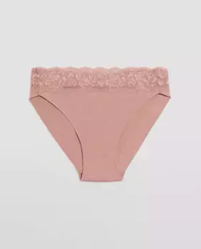 Мини-трусики из натурального хлопка с кружевными деталями Ysabel Mora, розовый