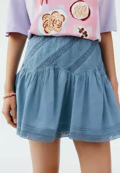 Мини-юбка A-line skirt Next, синий