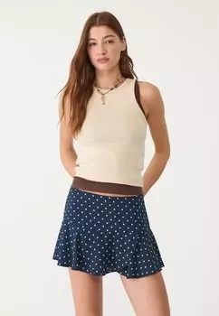 Мини-юбка A-line skirt Stradivarius, темно-синий